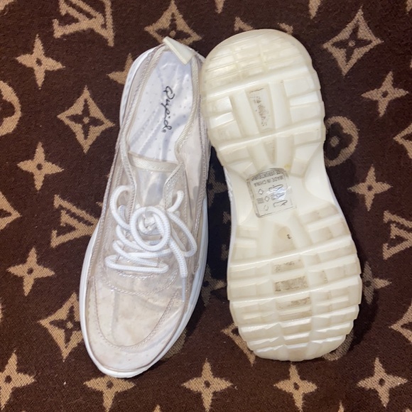 Clear PVC White Womans Sneakers - Picture 8 of 8